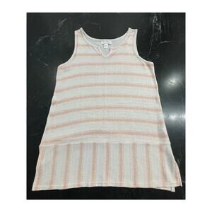Motherhood Maternity peach and white sleeveless knit tank MED